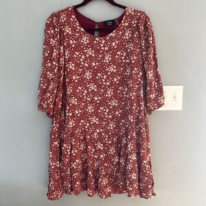 Floral Tiered Flowy Mini Dress - Vici Size Medium